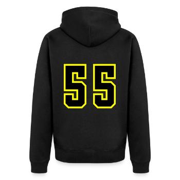 55 Number Leotard - Unisex Premium Organic Zip Hoodie - black - Back - Nico (187cm)