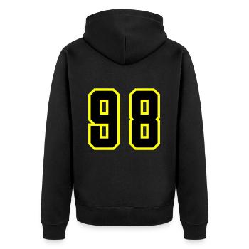 98 Number Leotard - Unisex Premium Organic Zip Hoodie - black - Back - Nico (187cm)