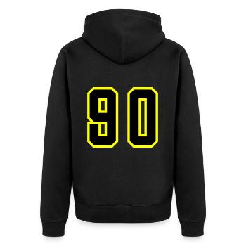 90 Number Leotard - Unisex Premium Organic Zip Hoodie - black - Back - Nico (187cm)