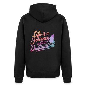 Schmetterling Monarchfalter Bunt Schmetterlinge - Unisex Premium Bio Zip Hoodie - Schwarz - Hinten - Nico (187cm)
