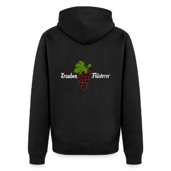 Trauben Flüsterer Wein Weintrinker Winzer - Unisex Premium Bio Zip Hoodie - Schwarz - Hinten - Nico (187cm)
