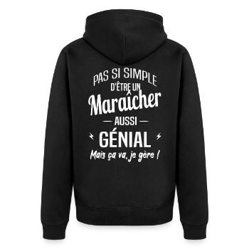 Maraîcher - Veste à capuche bio Premium Unisexe - noir - Dos - Nico (187cm)