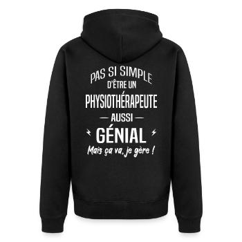 Physiothérapeute - Veste à capuche bio Premium Unisexe - noir - Dos - Nico (187cm)
