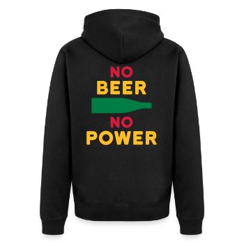 Pas de bière pas d’alimentation (bouteille de bière) - Veste à capuche bio Premium Unisexe - noir - Dos - Nico (187cm)