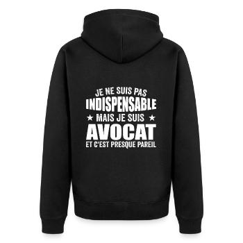 Je Ne Suis Pas Indispensable Mais Je Suis Avocat - Veste à capuche bio Premium Unisexe - noir - Dos - Nico (187cm)