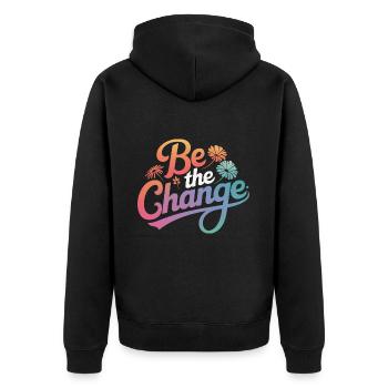 Altruismo Selbstloses Geben Gebende Schulgeist - Unisex Premium Bio Zip Hoodie - Schwarz - Hinten - Nico (187cm)