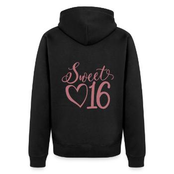 Sweet Sixteen Mignon cadeau de 16 ans - Veste à capuche bio Premium Unisexe - noir - Dos - Nico (187cm)