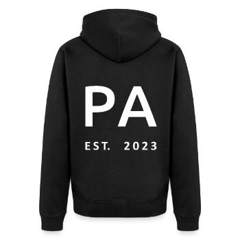 PA Est. 2023 Graduate Physician Assistant Geschenk - Unisex Premium Bio Zip Hoodie - Schwarz - Hinten - Nico (187cm)