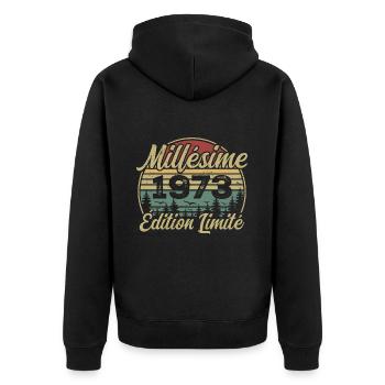 Millésime 1973 - Cadeau Pour le 51e Anniversaire - Veste à capuche bio Premium Unisexe - noir - Dos - Nico (187cm)