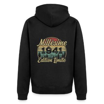 Millésime 1941 - Cadeau Pour le 83e Anniversaire - Veste à capuche bio Premium Unisexe - noir - Dos - Nico (187cm)