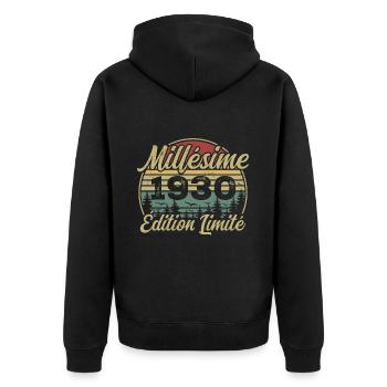 Millésime 1930 - Cadeau Pour le 94e Anniversaire - Veste à capuche bio Premium Unisexe - noir - Dos - Nico (187cm)