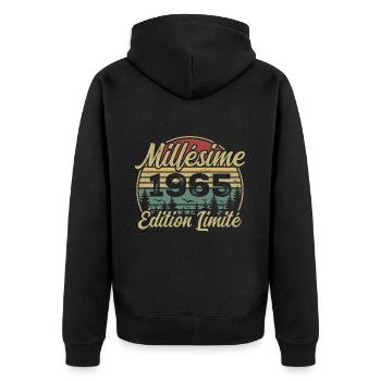 Millésime 1965 - Cadeau Pour le 59e Anniversaire - Veste à capuche bio Premium Unisexe - noir - Dos - Nico (187cm)