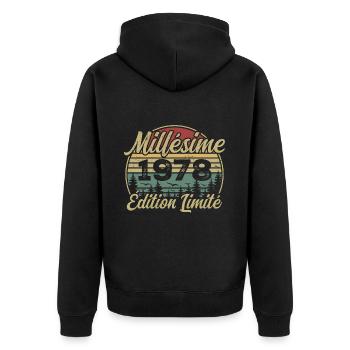 Millésime 1978 - Cadeau Pour le 46e Anniversaire - Veste à capuche bio Premium Unisexe - noir - Dos - Nico (187cm)