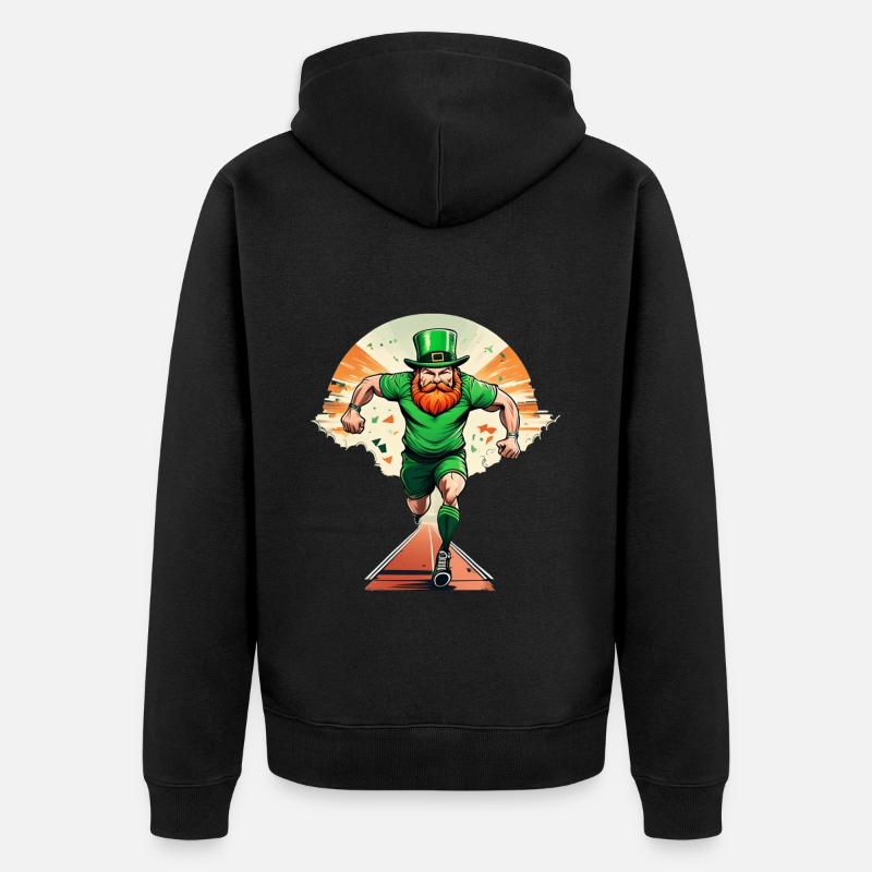 Shamrock de la Saint-Patrick - Veste à capuche bio Premium Unisexe - noir