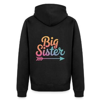 Sœur, Frère ou sœur, Famille - Veste à capuche bio Premium Unisexe - noir - Dos - Nico (187cm)