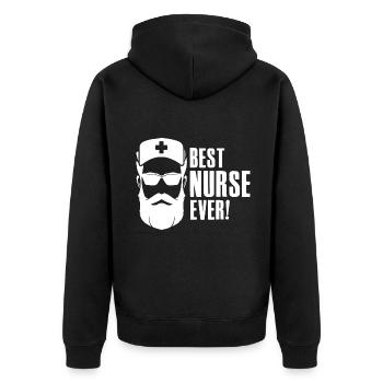 Best Nurse Ever - Krankenschwester Pfleger Notarzt - Unisex Premium Organic Zip Hoodie - black - Back - Nico (187cm)
