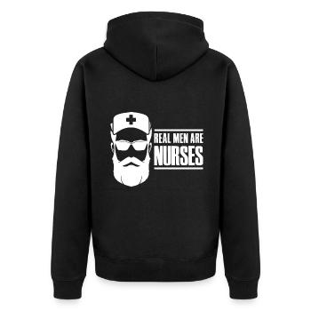 Les vrais hommes sont des infirmières - Infirmière Pfleger - Veste à capuche bio Premium Unisexe - noir - Dos - Nico (187cm)