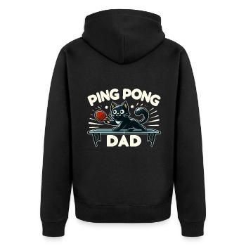 Table Tennis Katze Pingpong Black Cat Dad Outfit - Veste à capuche bio Premium Unisexe - noir - Dos - Nico (187cm)
