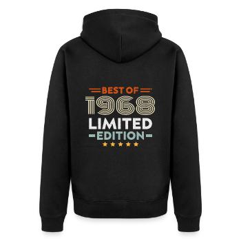 Retro 1963 Vintage Gift 61st Birthday 61 Years - Unisex Premium Organic Zip Hoodie - black - Back - Nico (187cm)