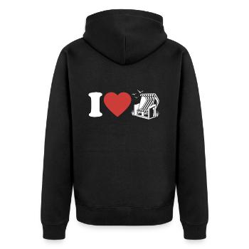 I Love Chaise de plage - Coeur - Hobby - Veste à capuche bio Premium Unisexe - noir - Dos - Nico (187cm)