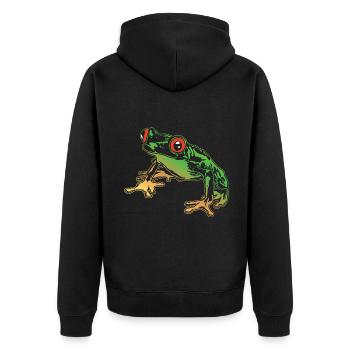 Rainette Graphique Amphibiens aquatiques Grenouilles amoureux - Veste à capuche bio Premium Unisexe - noir - Dos - Nico (187cm)