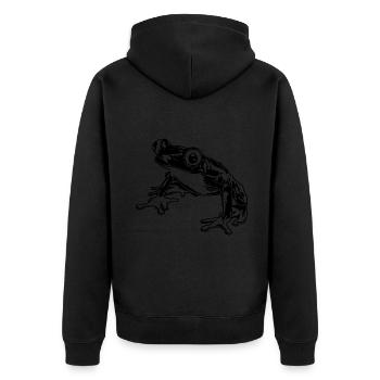 Rainette Graphique Amphibiens aquatiques Grenouilles amoureux - Veste à capuche bio Premium Unisexe - noir - Dos - Nico (187cm)