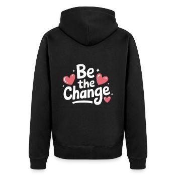 Altruisme Don désintéressé Donner d’école - Veste à capuche bio Premium Unisexe - noir - Dos - Nico (187cm)