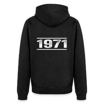 1971 Retro 1971 Birthday 1971 Vintage 1971 - Unisex Premium Organic Zip Hoodie - black - Back - Nico (187cm)