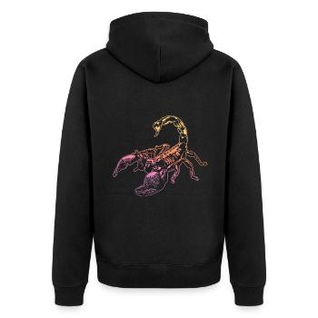 Coole Skorpion-Insektenskizze Grafik Skorpion-Liebhaber - Unisex Premium Bio Zip Hoodie - Schwarz - Hinten - Nico (187cm)