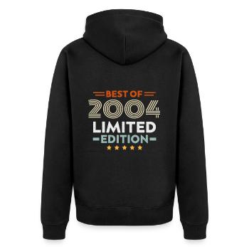 Retro 2004 Vintage 20-jähriges Jubiläum 20-jähriges Jubiläum Geschenk 20 Jahre - Unisex Premium Bio Zip Hoodie - Schwarz - Hinten - Nico (187cm)