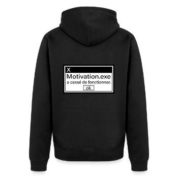 Motivation Geek Gamer Gaming Humor - Unisex Premium Bio Zip Hoodie - Schwarz - Hinten - Nico (187cm)