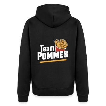 Frites, frites, restauration rapide - Veste à capuche bio Premium Unisexe - noir - Dos - Nico (187cm)
