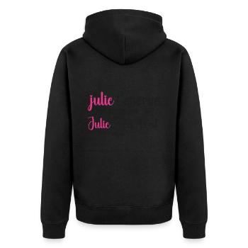 Julie - Unisex Premium Bio Zip Hoodie - Schwarz - Hinten - Nico (187cm)