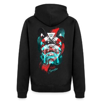 Bully Superstar - Unisex Premium Bio Zip Hoodie - Schwarz - Hinten - Nico (187cm)