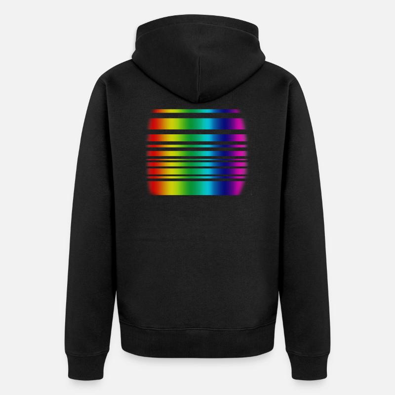 Regenbogen - Unisex Premium Bio Zip Hoodie - Schwarz