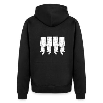 wir sind die Straßen, die Bewegung - Unisex Premium Bio Zip Hoodie - Schwarz - Hinten - Nico (187cm)