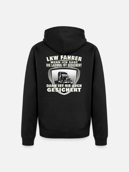 LKW Fahrer - Unisex Premium Bio Zip Hoodie - Schwarz