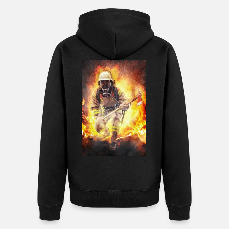 Fireworker **Limited Edition** - Unisex Premium Bio Zip Hoodie - Schwarz