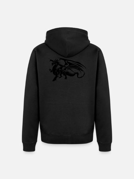Dragon on the ground - Unisex Premium Organic Zip Hoodie - black