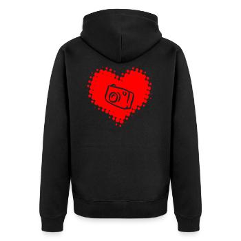 J'aime la photographie - photo images caméra Photographe - Veste à capuche bio Premium Unisexe - noir - Dos - Nico (187cm)