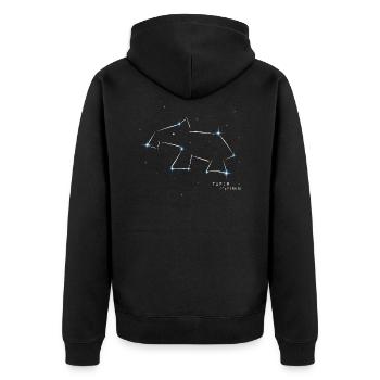 new zodiac sign Tapir Zodiak funny gift - Unisex Premium Organic Zip Hoodie - black - Back - Nico (187cm)