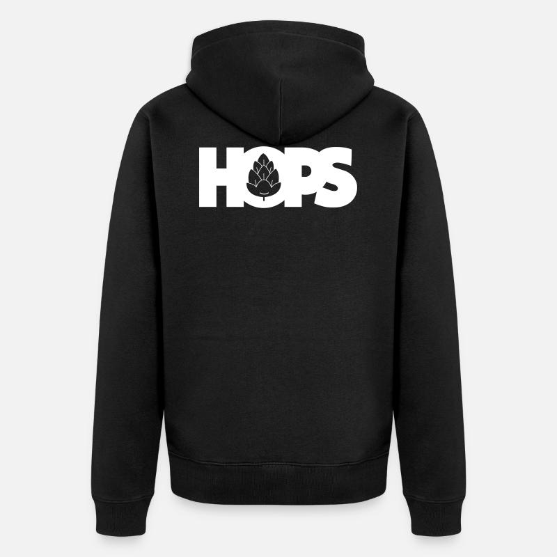 hops - Unisex Premium Bio Zip Hoodie - Schwarz