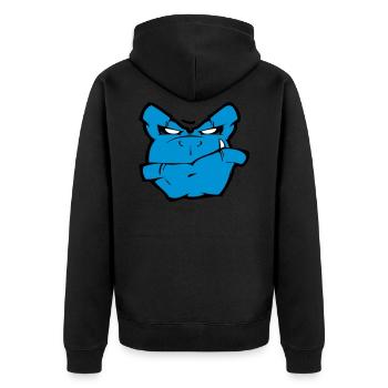 Gorilla Monster - Unisex Premium Organic Zip Hoodie - black - Back - Nico (187cm)