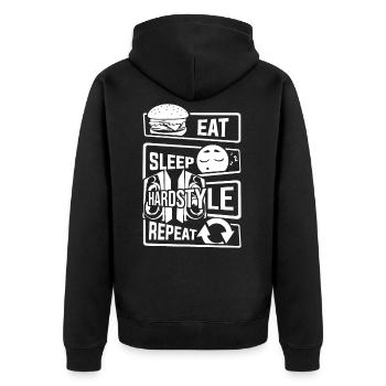 Mangez Sleep Hardstyle Répétition - Dancing Bass Party - Veste à capuche bio Premium Unisexe - noir - Dos - Nico (187cm)