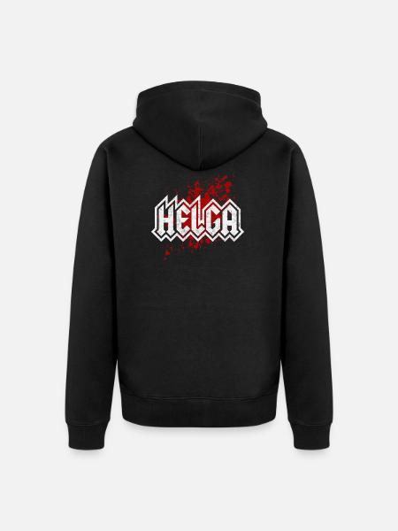 Helga - Unisex Premium Bio Zip Hoodie - Schwarz