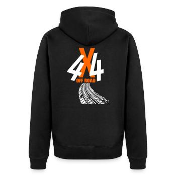 4x4 Offroad - Unisex Premium Organic Zip Hoodie - black - Back - Nico (187cm)