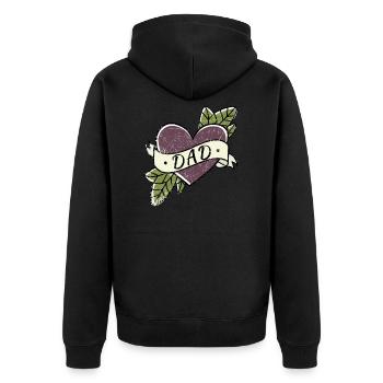 Bester Papa - Unisex Premium Bio Zip Hoodie - Schwarz - Hinten - Nico (187cm)