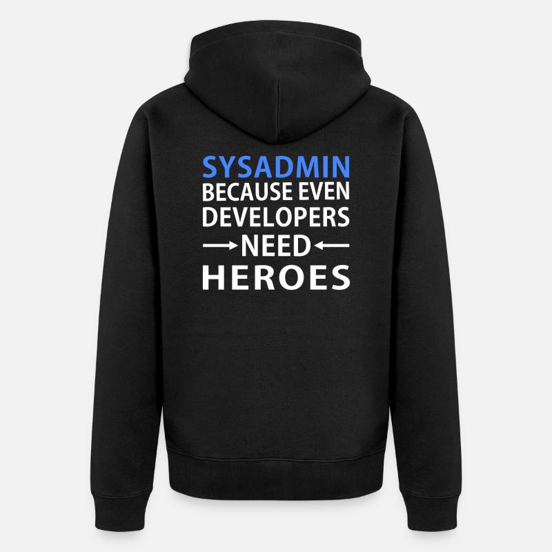 Sysadmin - Veste à capuche bio Premium Unisexe - noir