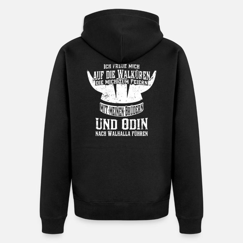 AUF NACH WALHALLA - Unisex Premium Bio Zip Hoodie - Schwarz