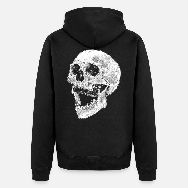 Os de crâne os gothique - Veste à capuche bio Premium Unisexe - noir
